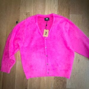 Men’s Stussy Shaggy Cardigan 'Fuchsia'